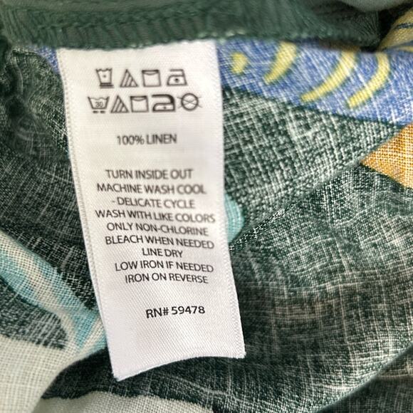 Christian Siriano Linen Wide Leg Pants Tropical Jungle Print NWT Small Resort - Picture 13 of 14